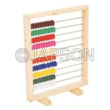 Frame abacus (wooden) with 100 beads for School Maths Lab