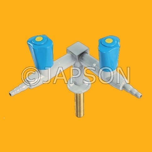 Gas Tap, Euro, 2 Way 90°, for Pharma & Lab