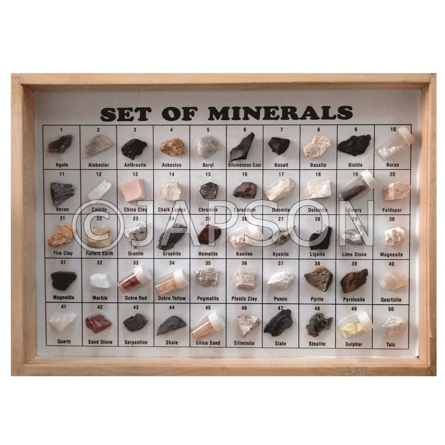 Mineral Set, Collection of 50 Minerals