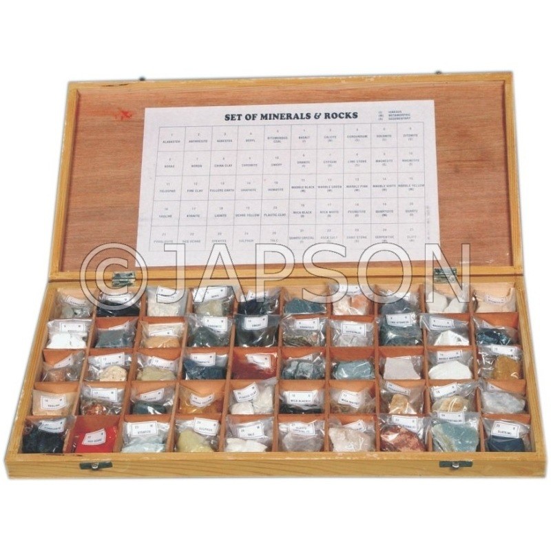 Rocks & Minerals Set, Collection of 50 Rocks & Minerals