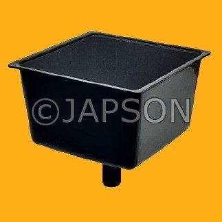 Sink, Square, Polypropylene Plastic Black for Pharma & Lab