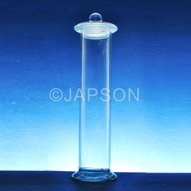 Specimen Jar, Round with Ground Flange and Knobbed Stoppers