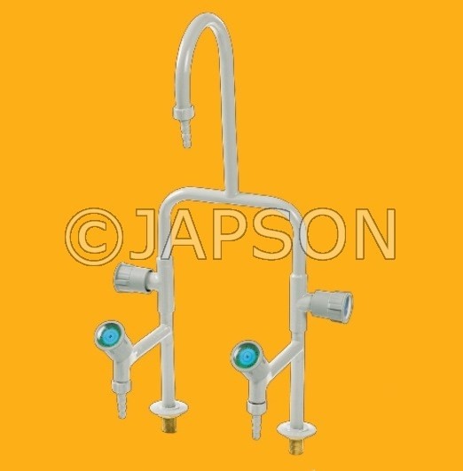 Water Tap, 3 Way with Hot & Cold Mixture Taps, Euro, for Pharma & Lab