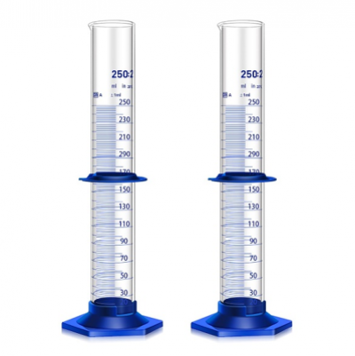 GLASS MEASURING CYLINDER WITH PLASTIC BASE 