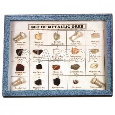 Ores Set, Collection of 20 Metallic Ores