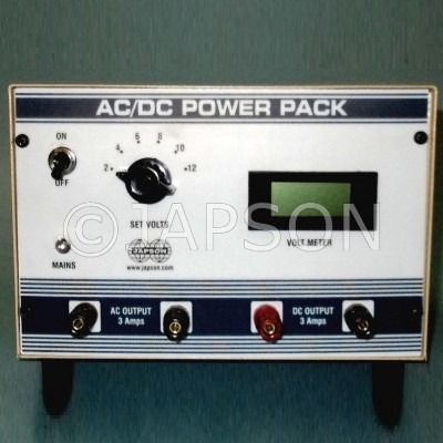 Power Supply with Digital Meter, Step Type, 0-12V AC/DC 2 Amp