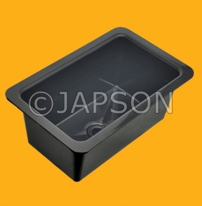 Sink, Medium, Polypropylene Plastic Black for Pharma & Lab