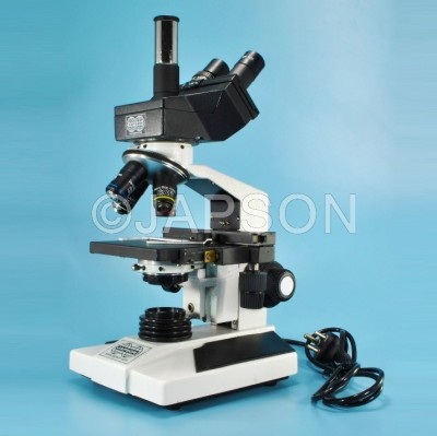 Trinocular Research Microscope, Coaxial Focussing 45°