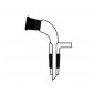 Receiver Adapter, Bent With Vacuum Connection, Socket To Cone