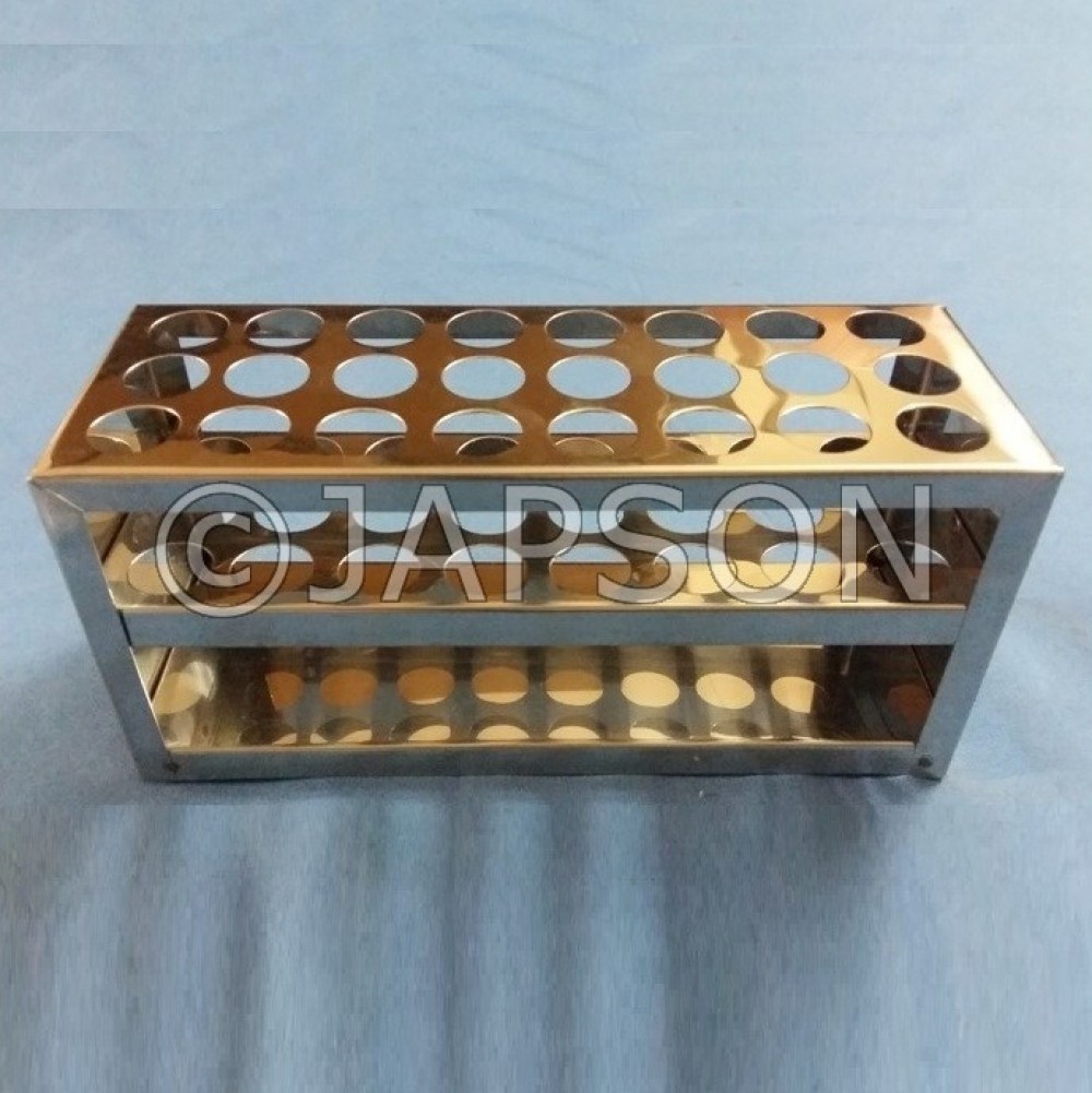 Test Tube Stand, Aluminium/Stainless Steel, 3 Tier Laboratory Aids