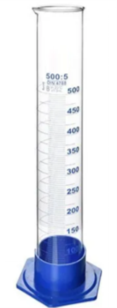 GLASS MEASURING CYLINDER WITH PLASTIC BASE 