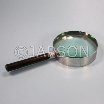 Hand Lens/Magnifier, Metal Frame with Plastic Handle