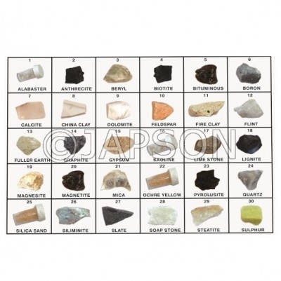 Mineral Set, Collection of 30 Minerals