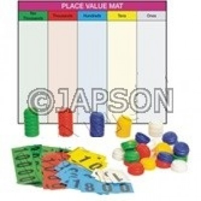 Place Value Mat with Stacking Counters for School Maths Lab