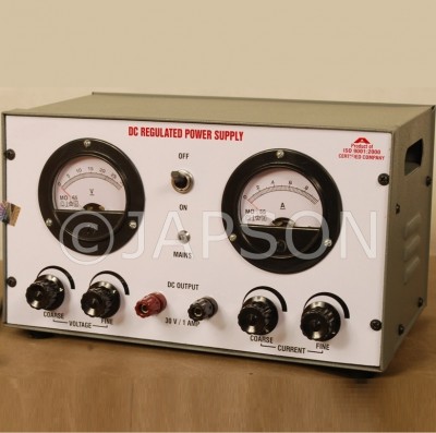 Power Supply with Digital/Analog Meter, Continuous Type, 0-12V AC/DC 1 Amp, Regulated, Constant Current-Constant Voltage
