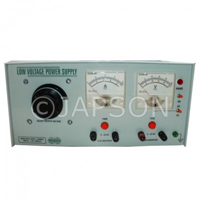Power Supply with Analog/Digital Meter, Continuous Type, 0-24V AC/DC 5 Amp