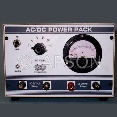 Power Supply with Analog Meter, Step Type, 0-12V AC/DC 2 Amp
