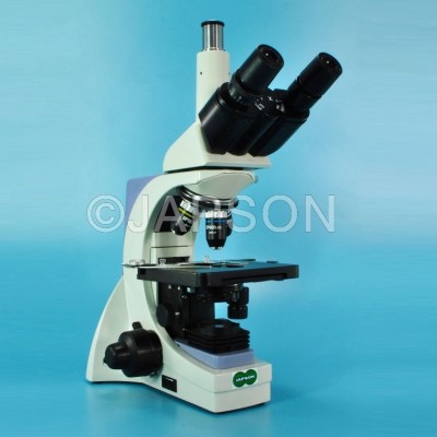 Trinocular Research Microscope, Coaxial Focussing 30°