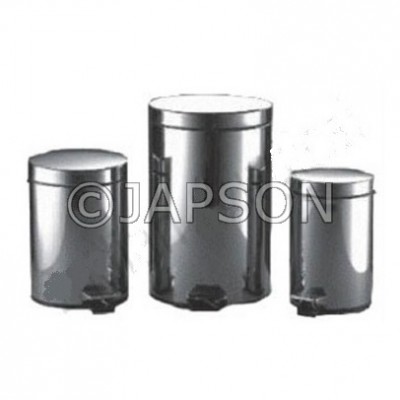 Waste Bin Pedestal with Plastic Buket Foot Operated, Stainless Steel