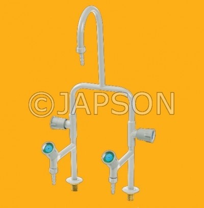 Water Tap, 3 Way with Hot & Cold Mixture Taps, Euro, for Pharma & Lab