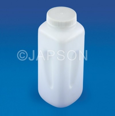 Wide Mouth Square Bottle, Plastic