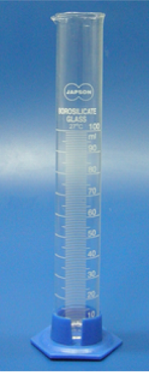 GLASS MEASURING CYLINDER WITH PLASTIC BASE