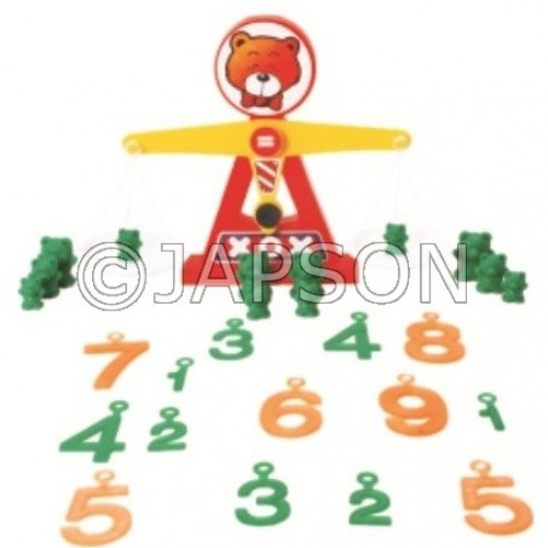 Dish balance with Weighted Number & Weights for School Maths Lab