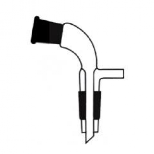 Receiver Adapter, Bent With Vacuum Connection, Socket To Cone